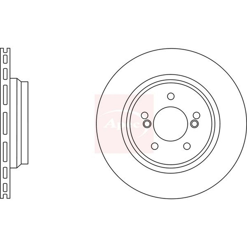 Apec 2 x Vented Brake Discs fits BMW 5 1998-2003