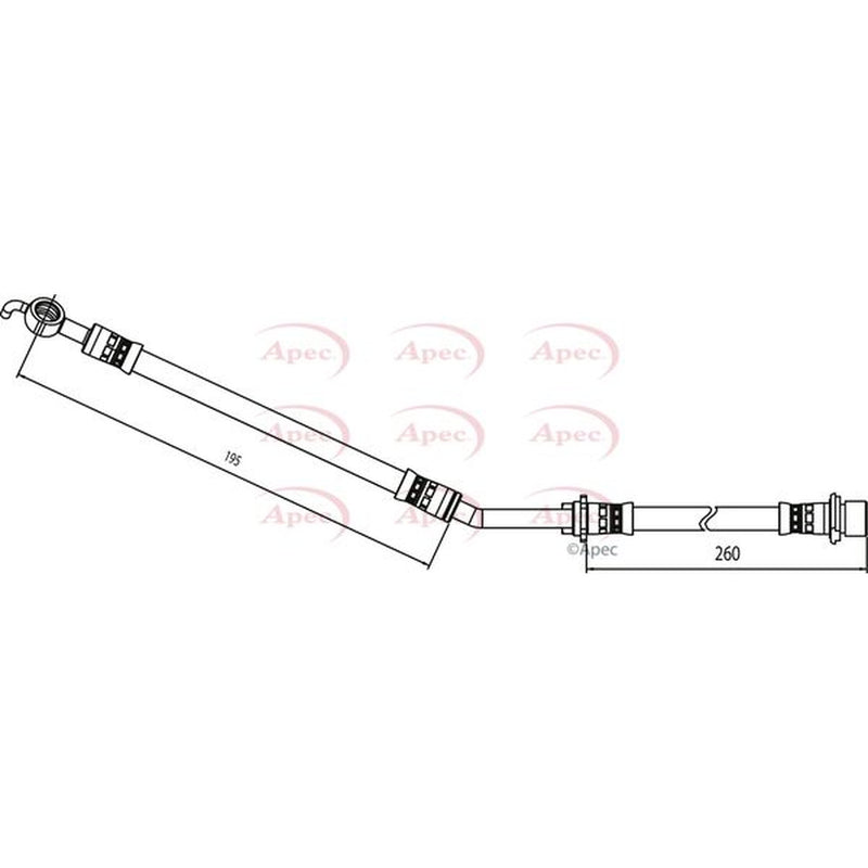 Apec Brake Hydraulic Hose Line Front Left fits Toyota Yaris/Vitz 2005-2012