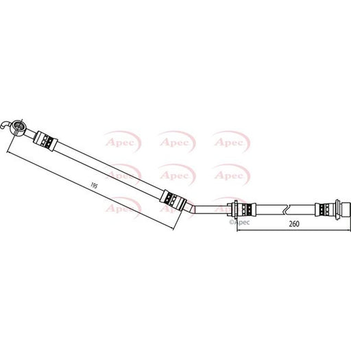 Apec Brake Hydraulic Hose Line Front Left fits Toyota Yaris/Vitz 2005-2012