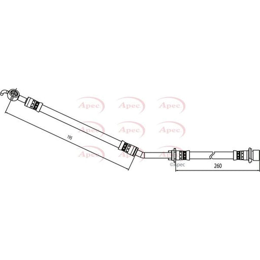 Apec Brake Hydraulic Hose Line Front Left HOS4088