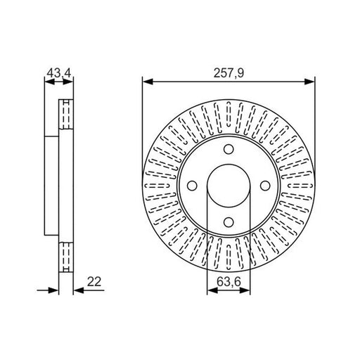 Bosch Front Brake Vented Discs & Pads fits Ford Focus I 1998-2004 1.6