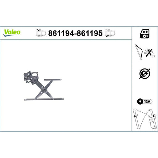 Valeo Electric Window Regulator Lifter Right Rear 861195
