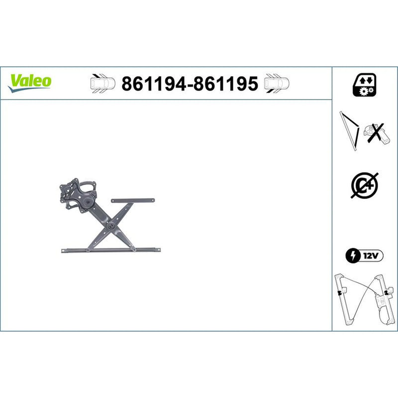Valeo Electric Window Regulator Lifter Left Rear 861194