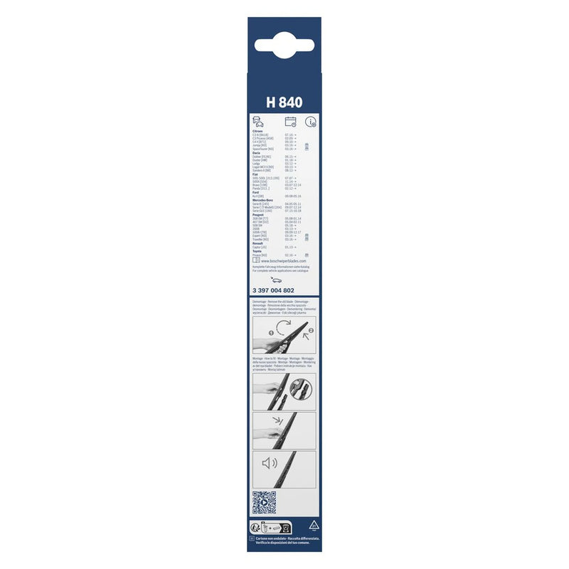 Bosch Conventional Wiper Blade 290mm — H840 fits Abarth 500 2008 on 1.4