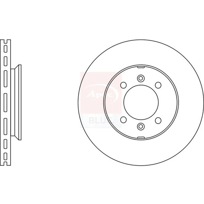 Apec 2 x Vented Front Brake Discs SDK6168-x2