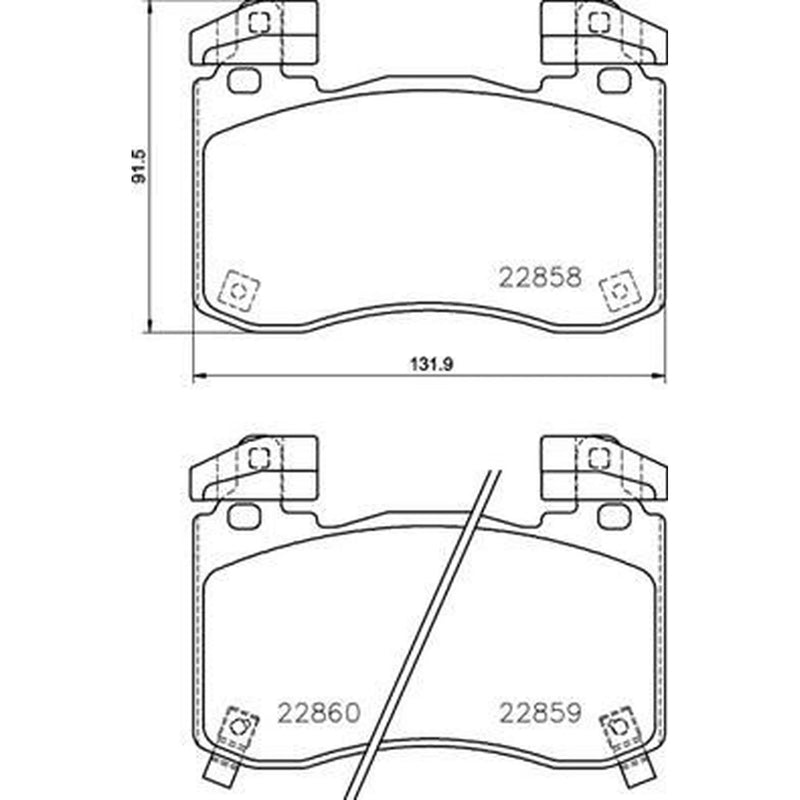Brembo 4 x Front Brake Pad Set fits Genesis G70 2021 on 2.0 2.2