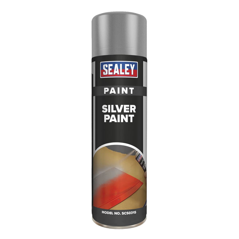 Sealey Silver Paint 500ml SCS031S Sealey - Dynamic Drive