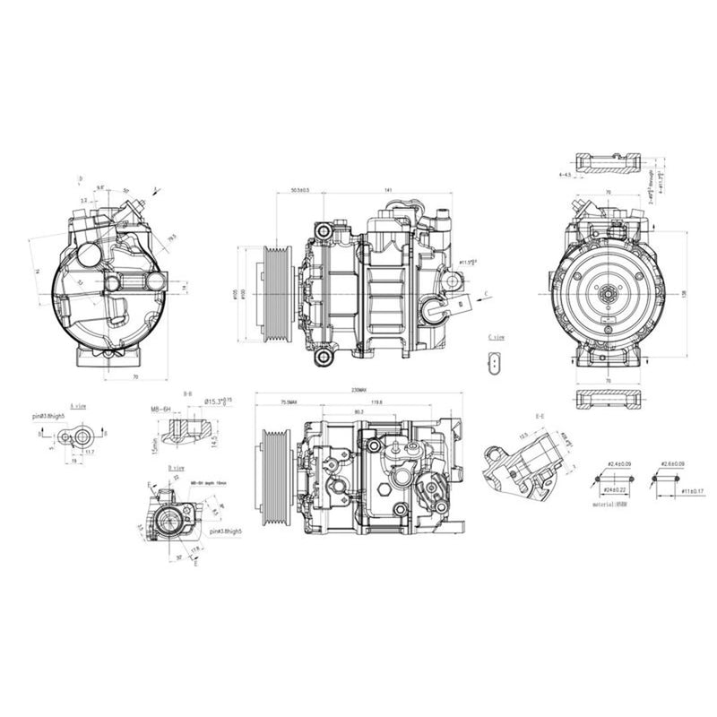 Hella Air Conditioning Compressor fits VW Amarok 2010-2013 2.0
