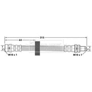 Borg & Beck Brake Hydraulic Hose Line Rear Right BBH6596