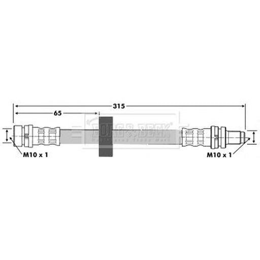 Borg & Beck Brake Hydraulic Hose Line Rear Right BBH6596