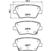DON Rear Brake Pad Set fits Hyundai I30 2016-2020 1.0 1.4 1.5 1.6
