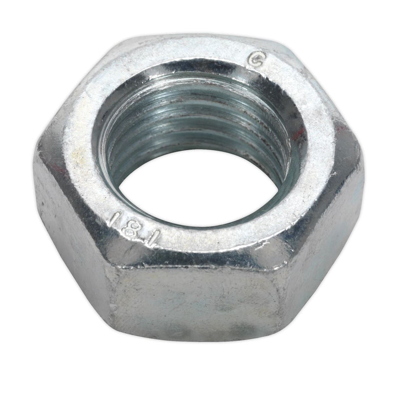 Sealey Steel Nut DIN 934 M20 Zinc Pack of 10 SN20 Sealey - Dynamic Drive