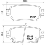 Brembo 4 x Rear Brake Pad Set fits Nissan Leaf 2017 on