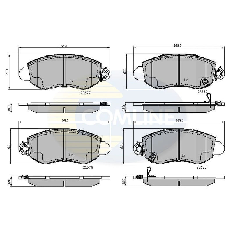 Comline 4 x Front Brake Pad Set fits Ford Transit 2000-2006 2.0 2.3 2.4