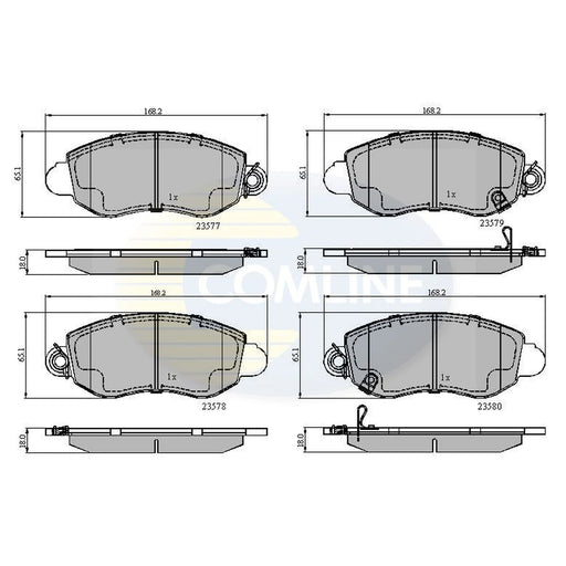 Comline 4 x Front Brake Pad Set fits Ford Transit 2000-2006 2.0 2.3 2.4