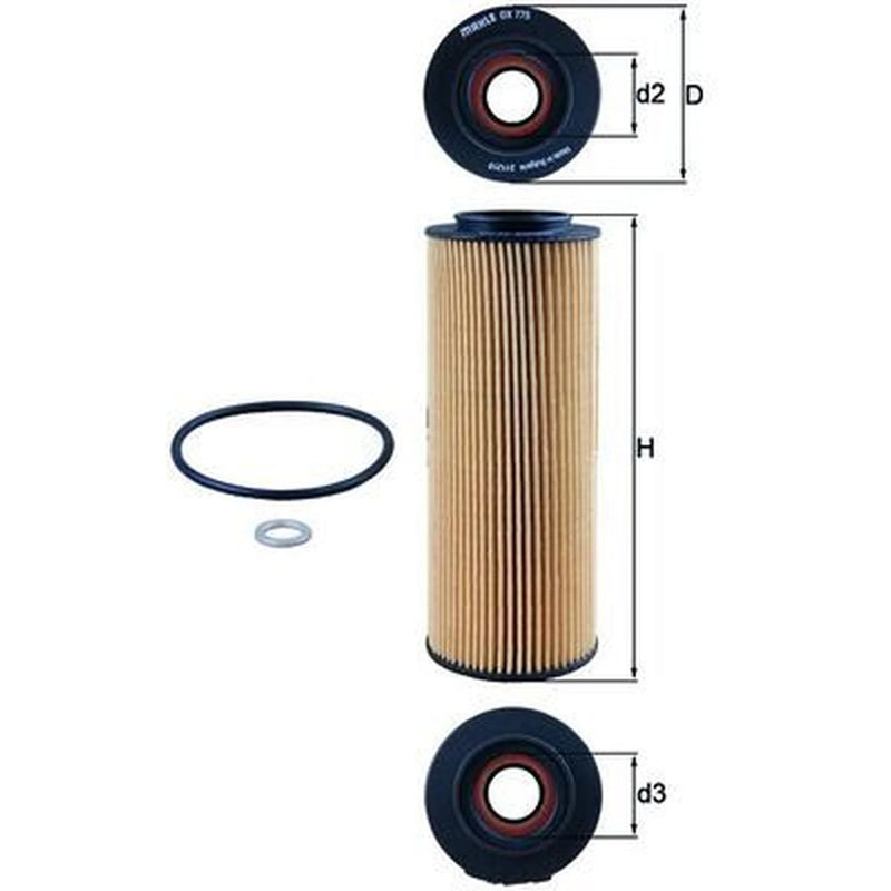 Mahle Engine Oil Filter fits Hyundai IX55 2008-2012 3.0