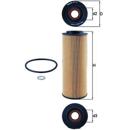 Mahle Engine Oil Filter fits Hyundai IX55 2008-2012 3.0
