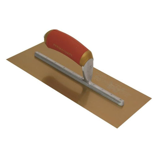 Marshalltown MPB1GSD Pre-Worn PermaShape® Finishing Gold S/S Trowel DuraSoft® 11 x 4.1/2in Marshalltown - Dynamic Drive