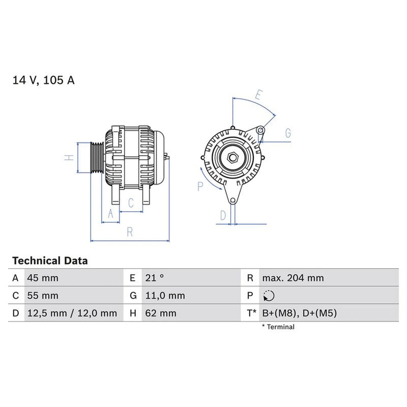 Bosch Car Alternator 12V 0 986 042 780