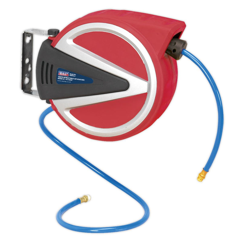 Sealey Retractable Air Hose Reel 10m8mm ID PU Hose SA813 Sealey - Dynamic Drive