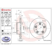Brembo 2 x Internally Vented Brake Discs fits Porsche Boxster 1996-2004 2.5 2.7