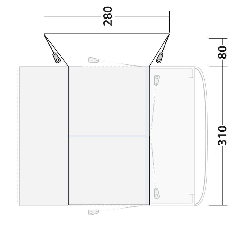 Outwell Tall Connection Jonesville 290/440SA Awning Green Outwell - Dynamic Drive