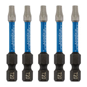 Draper Expert TX-STAR Impact Screwdriver Bits, T20 x 50mm, 1/4" Hex (Pack of 5) Draper - Dynamic Drive