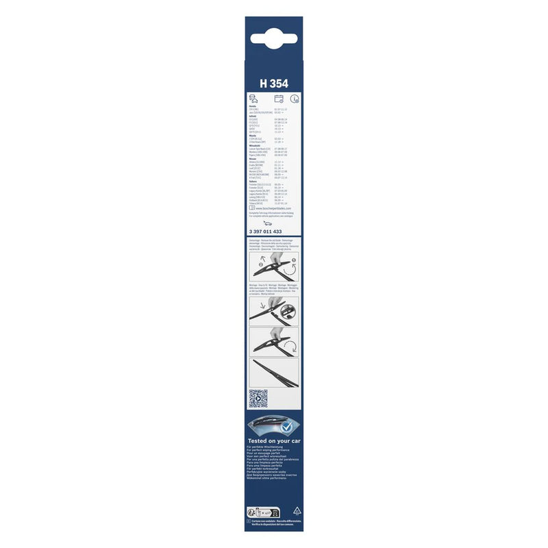 Bosch Conventional Wiper Blade 350mm — H354 fits Honda Civic 1991-1995 1.6