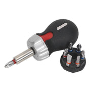 Sealey Fine Tooth Ratchet Screwdriver Set 8pc Stubby Platinum Series AK64908 Sealey - Dynamic Drive