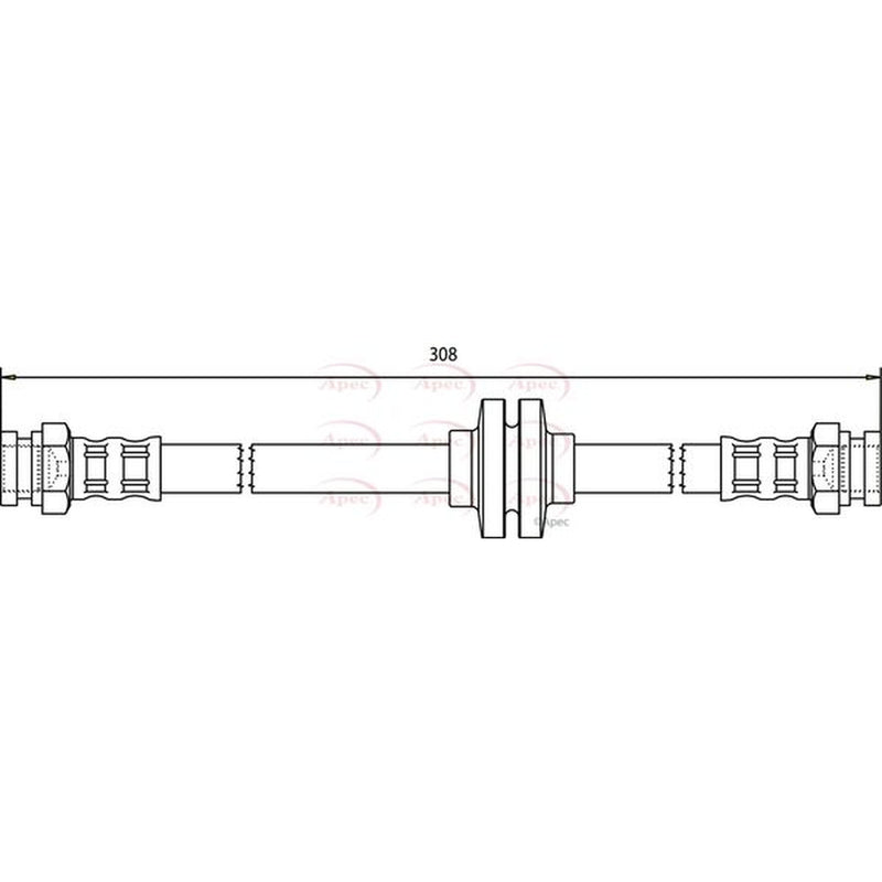 Apec Brake Hydraulic Hose Line Rear fits Fiat Stilo 2001-2007