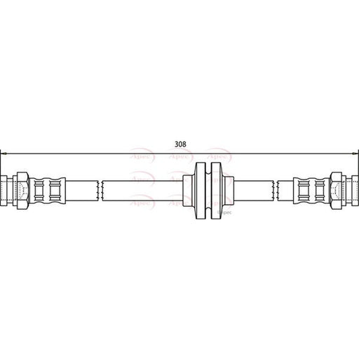 Apec Brake Hydraulic Hose Line Rear fits Fiat Stilo 2001-2007