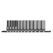 Sealey Socket Set Deep 12pc 3/8"Sq Drive Metric Black Series AK7993 Sealey - Dynamic Drive