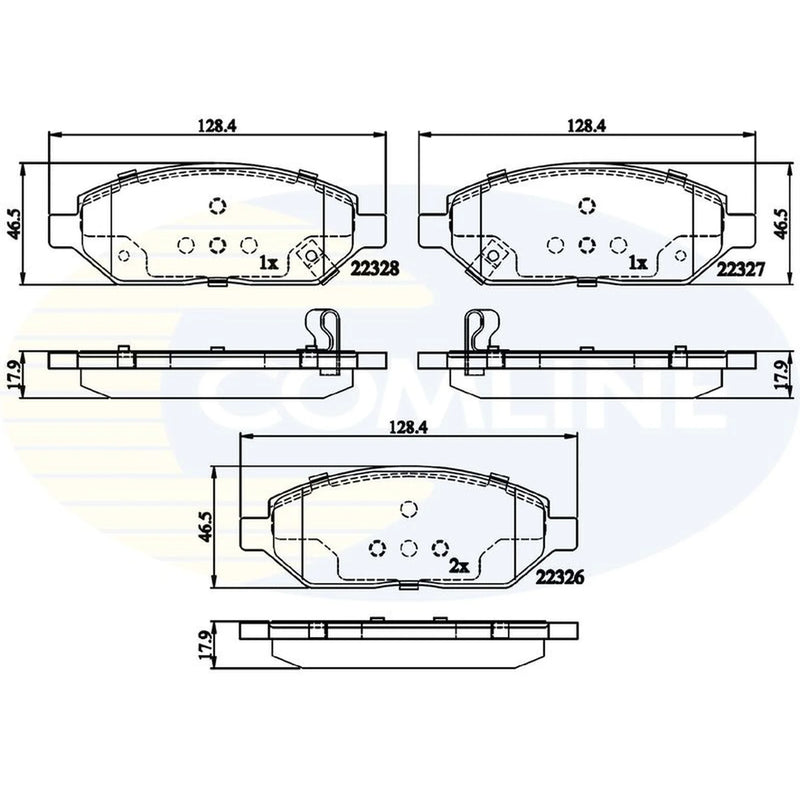 Comline 4 x Front Brake Pad Set fits Opel Karl 2015-2019 1.0