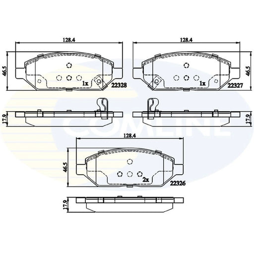 Comline 4 x Front Brake Pad Set fits Opel Karl 2015-2019 1.0