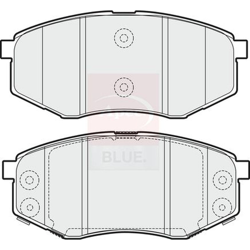 Apec Front Brake Pad Set fits Hyundai IX20 2010-2019 1.4 1.6