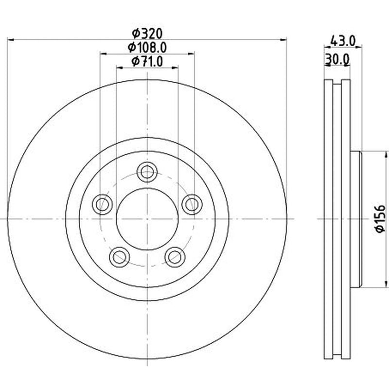 Mintex 2 x Vented Front Brake Discs MDC1803-x2