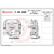 Brembo Brake Caliper Assembly Rear Left fits Iveco Daily VI 2014-2021