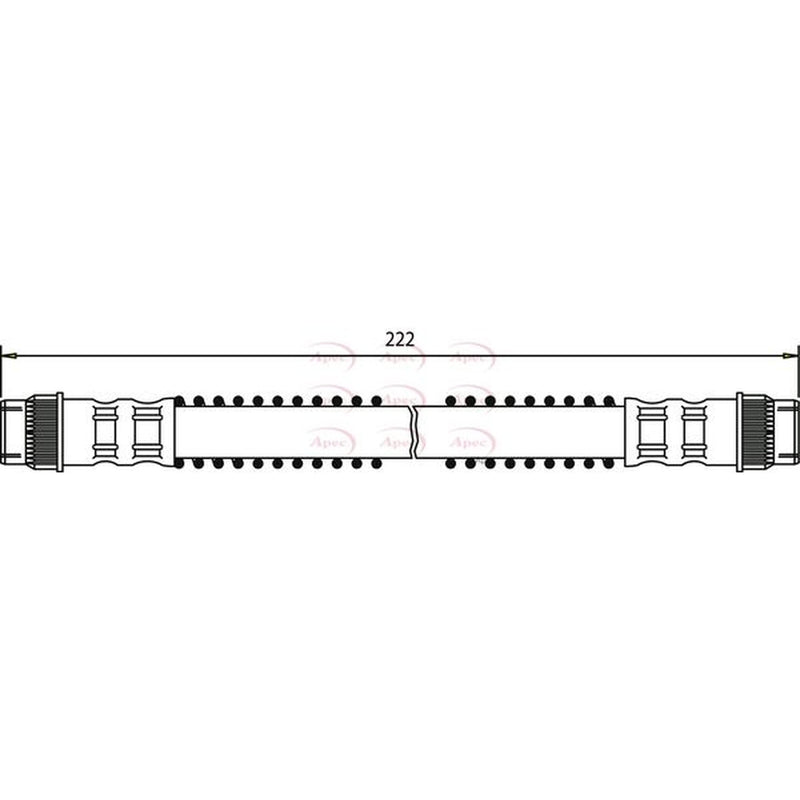 Apec Brake Hydraulic Hose Line Rear fits Citroën Ax 1987-1998 1.4