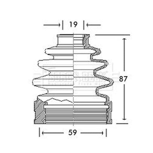 Borg & Beck Drive Shaft Bellow Kit transmission sided BCB2743