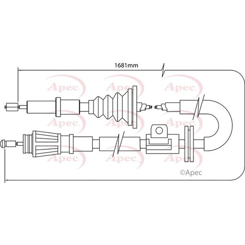 Apec Handbrake Cable Left Rear fits Volvo 850 1991-1997 2.0 2.3 2.5