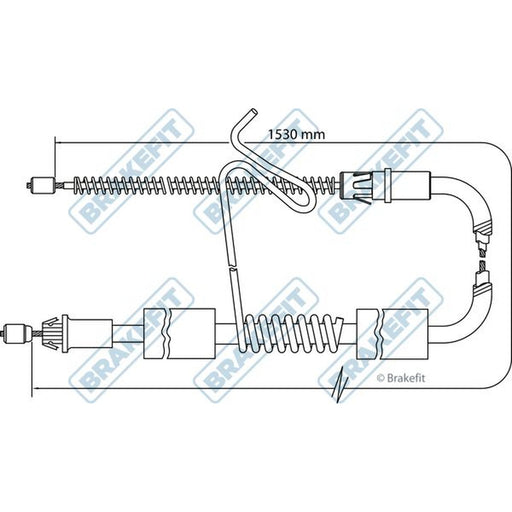 Apec Handbrake Cable Left Rear fits Ford Transit 2000-2006 2.3 2.4