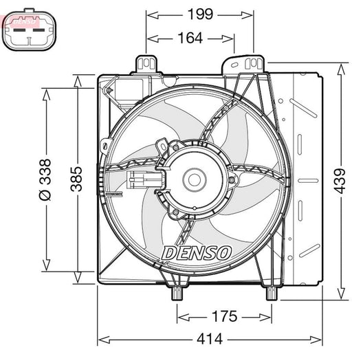 Denso Engine Cooling Fan fits Citroën C-Elysee 2018 on 1.5