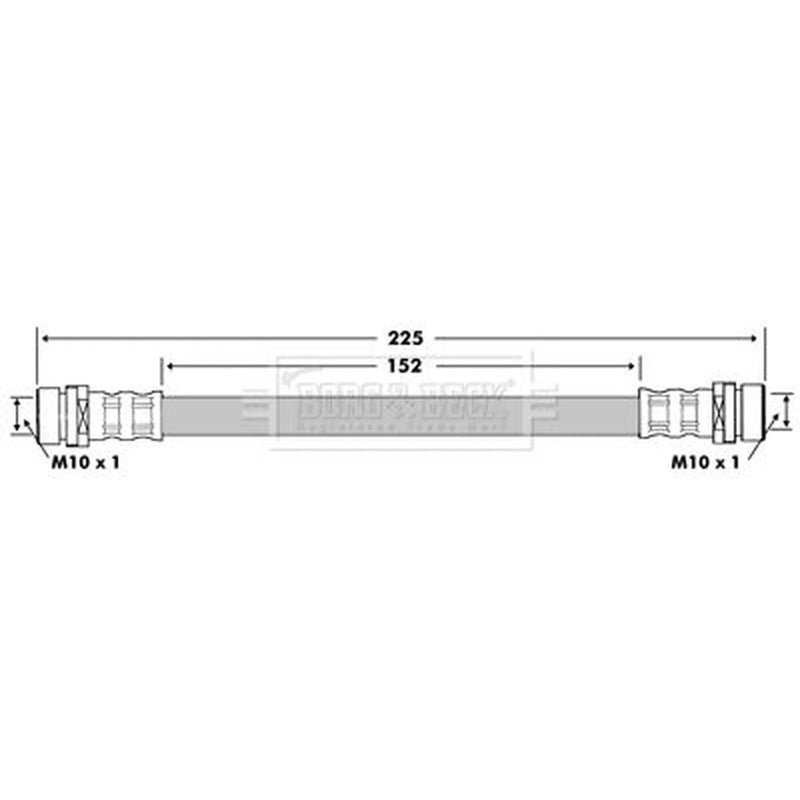 Borg & Beck Brake Hydraulic Hose Line Rear Right BBH7353