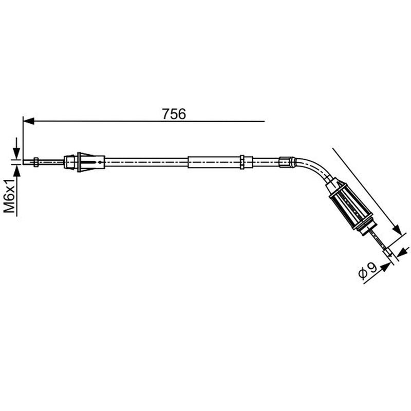 Bosch Handbrake Cable Left Rear fits Volvo S80 II 2006-2016
