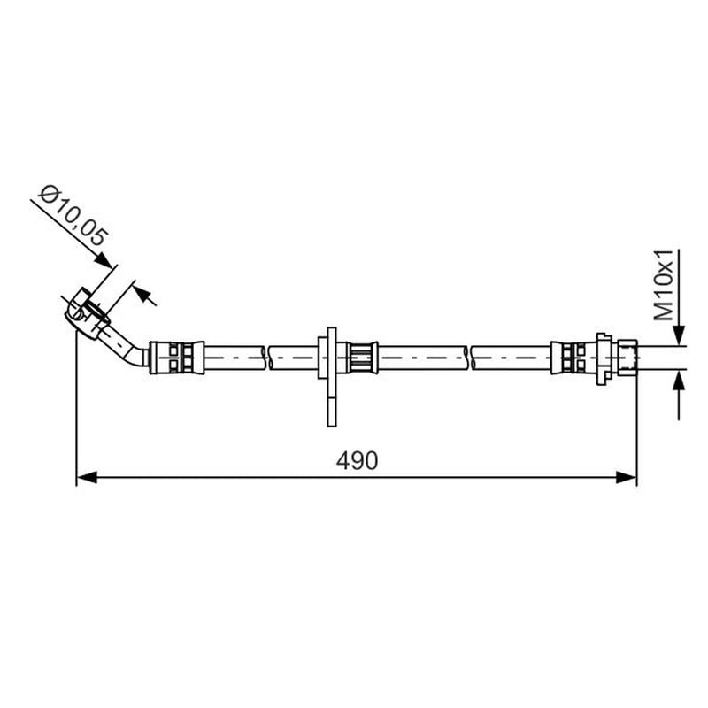 Bosch Brake Hydraulic Hose Line Rear Left fits Honda Accord VIII 2008-2015