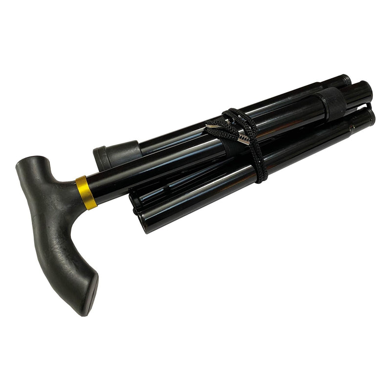 Black Folding Walking stick M0039 UK Camping And Leisure - Dynamic Drive