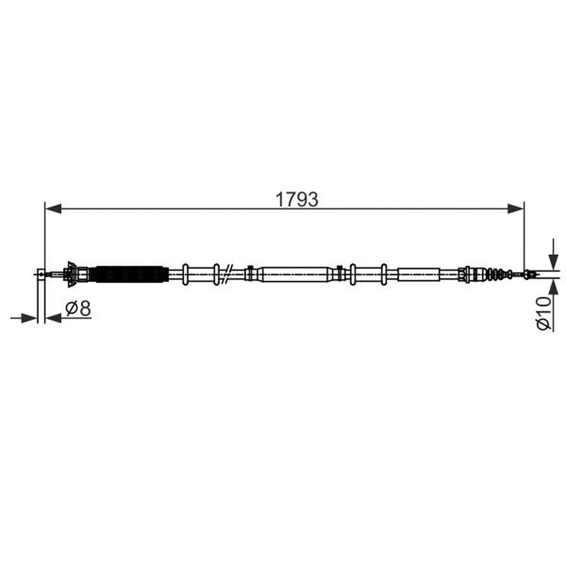 Bosch Handbrake Cable Left Rear fits Alfa Romeo Giulietta 2010-2020