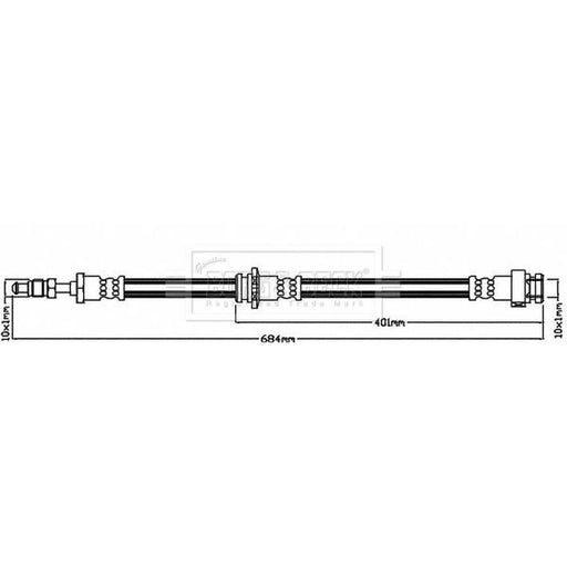 Borg & Beck Brake Hydraulic Hose Line Rear Right BBH8531
