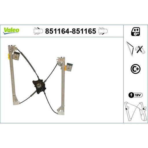 Valeo Electric Window Regulator Lifter Left Front 851164