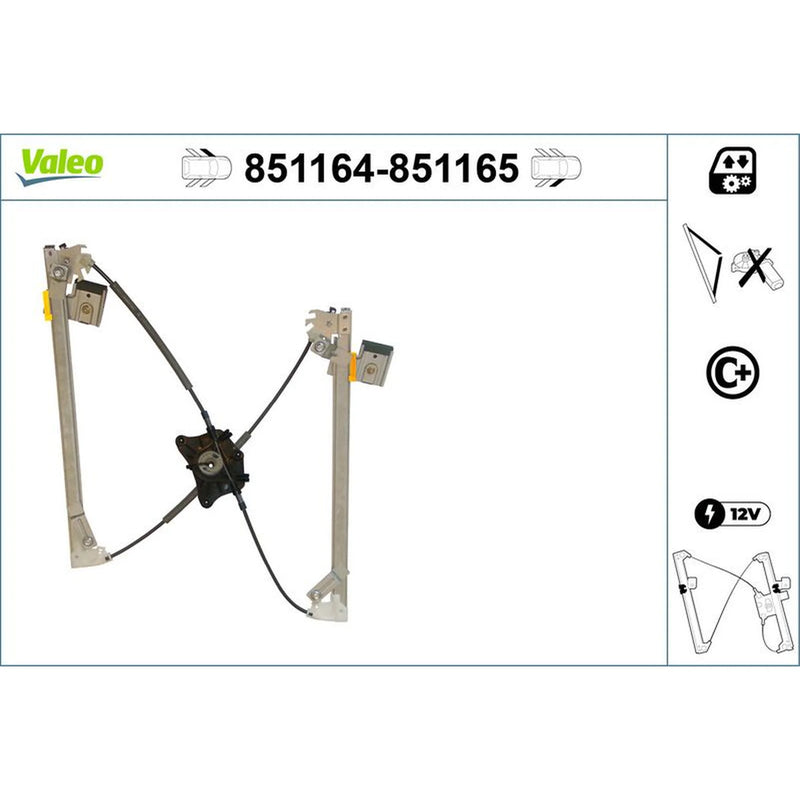 Valeo Electric Window Regulator Lifter Right Front 851165